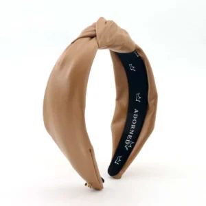Bandeau cheveux en cuir vegan châtaigne Younique pour routine beauté